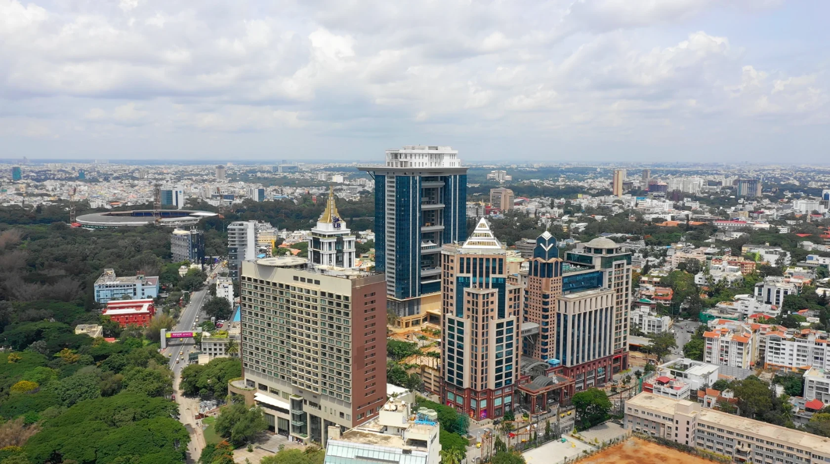 Bengaluru city aerial shot