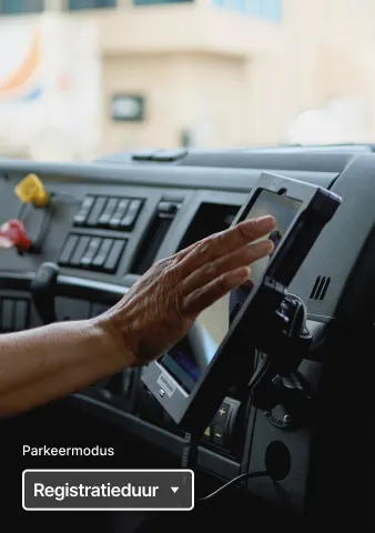 Chauffeur kiest het opnamevenster voor de parkeermodus
