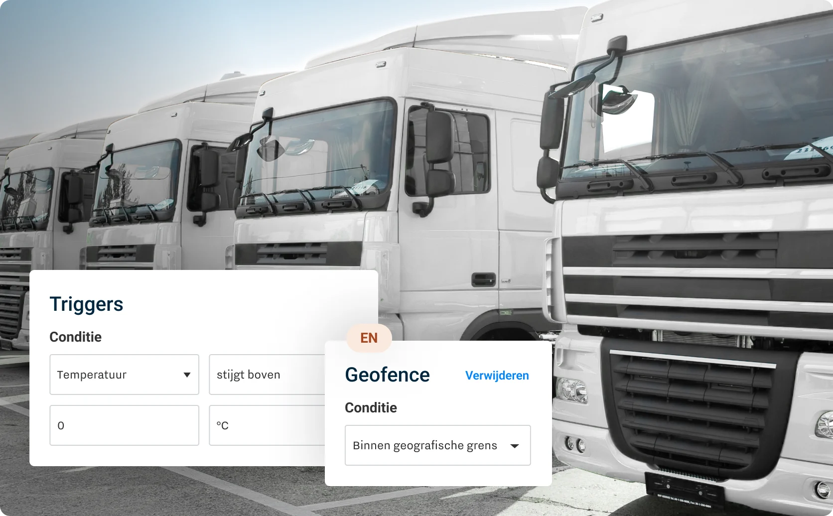 Weergave van beheer van koelketen op Samsara-dashboard