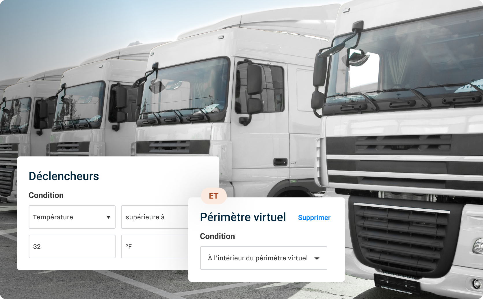 Tableau de bord de Samsara montrant la commande et le contrôle de la chaîne du froid 