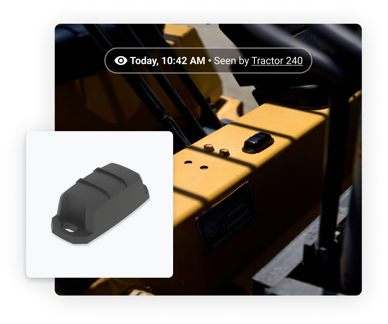 Asset tag hardware image with tracking notification