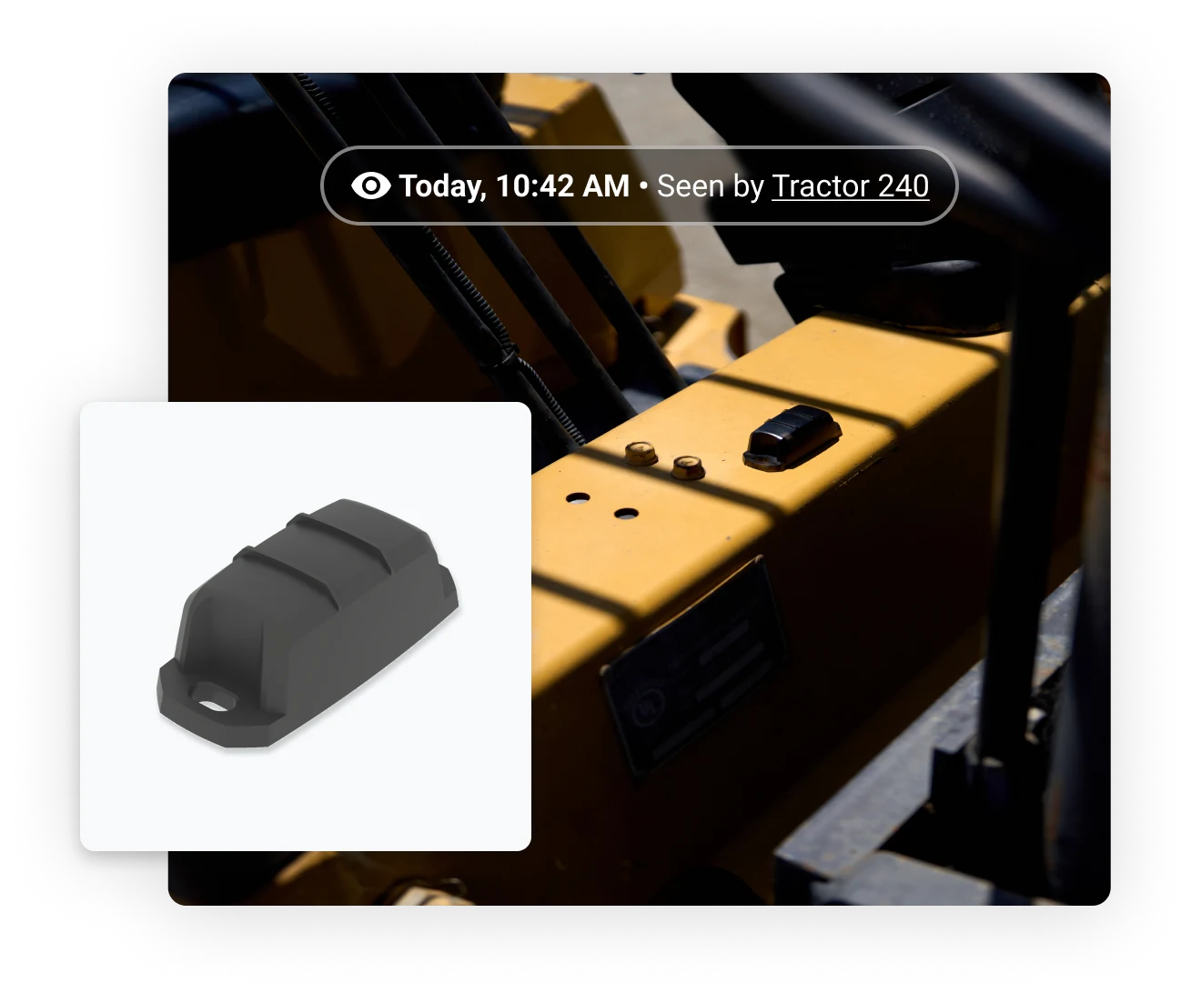 Asset tag hardware image with tracking notification