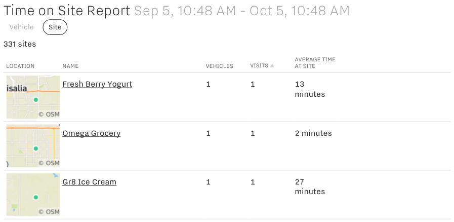 time on site report