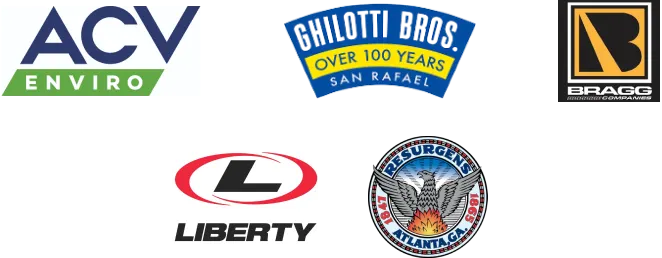 Samsara Customer logos: ACV Enviro, Ghilotti Bros, Bragg, Liberty Energy, City of Atlanta, Dept. of Aviation