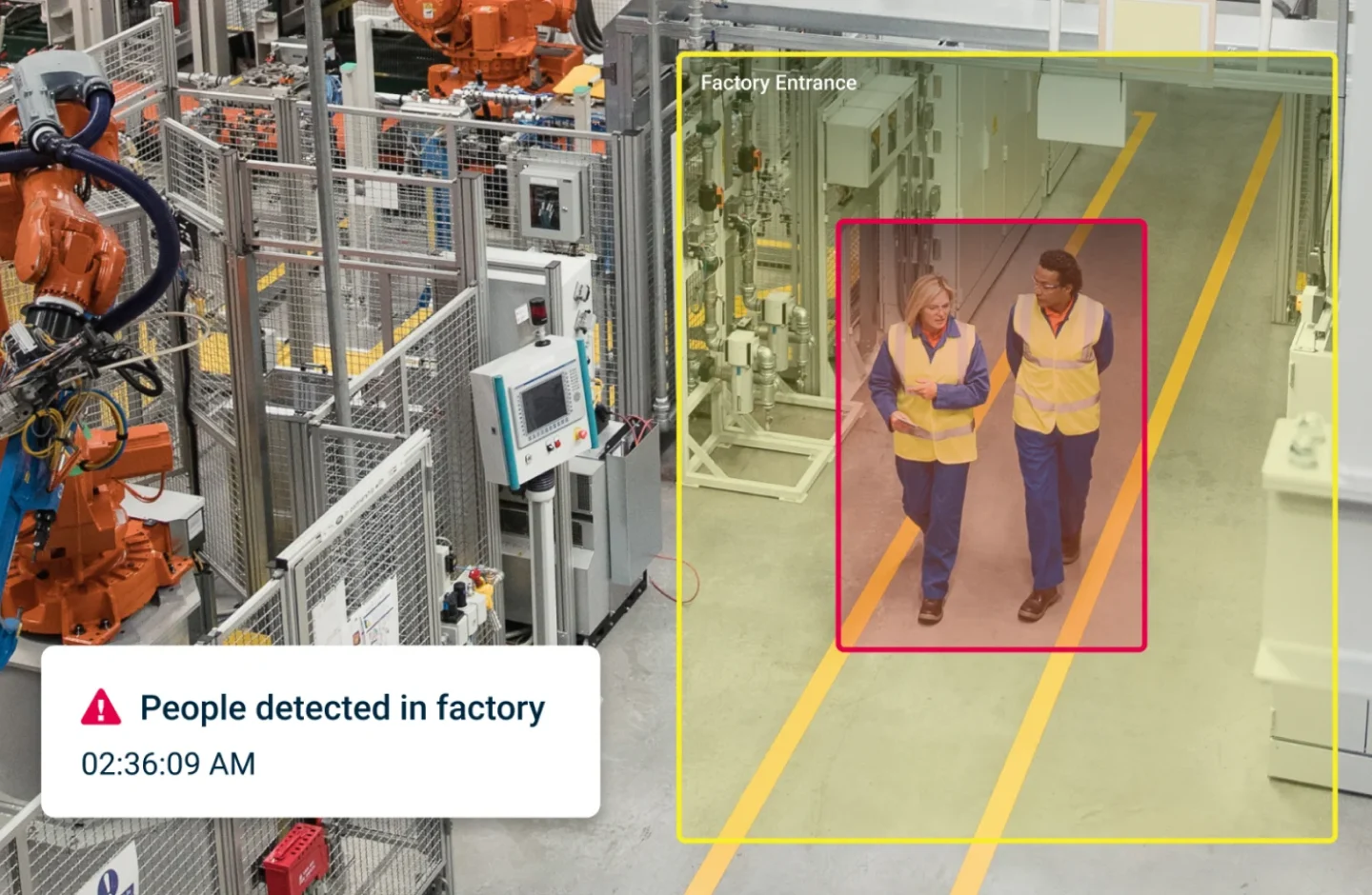 Samsara’s Site Visibility solution detects and sends an alert for worker activity in a restricted zone.