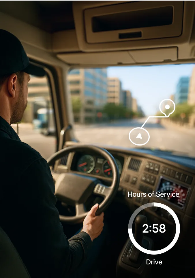 Driver navigating using Samsara Commercial Navigation