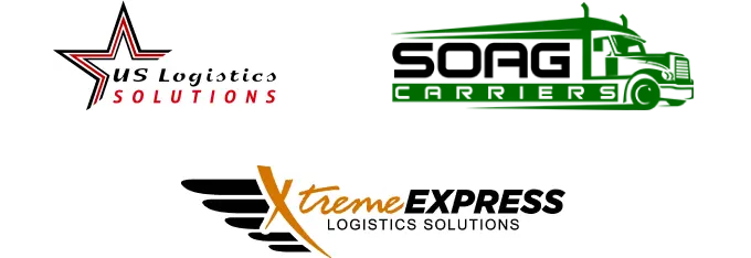 Samsara customer logos collage of: US Logistics Solutions, Southern AG Carriers, Xtreme Express