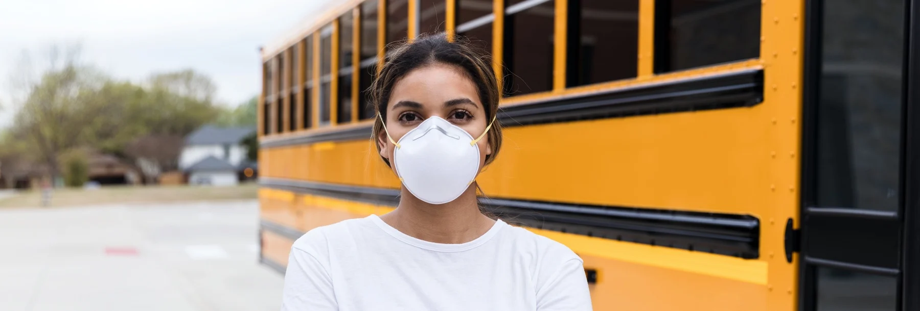 Masked Schoolbus Driver