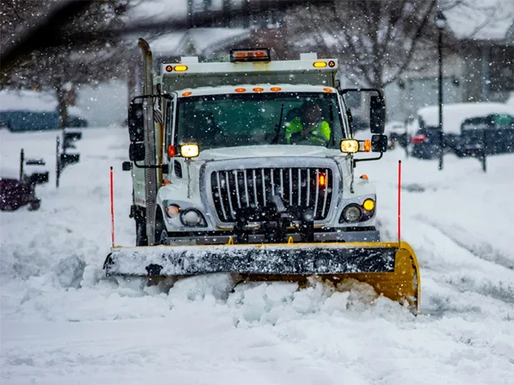 trucks driving down highway