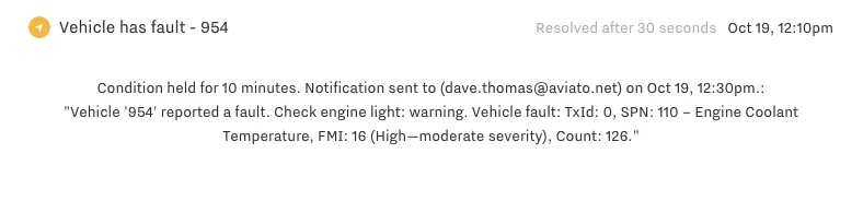 Samsara Vehicle Fault Alert