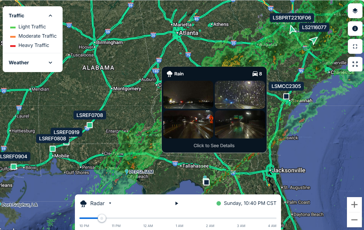 Trucks parked in yard