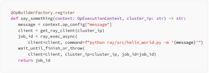 Basic Hello World example