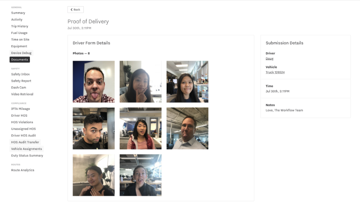 Proof of Delivery document from the fleet manager’s perspective