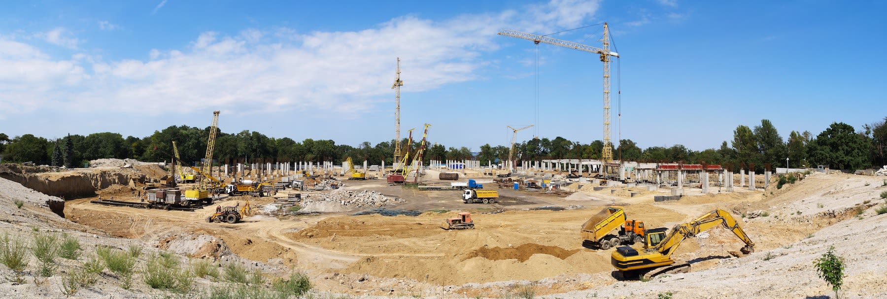 construction site with heavy equipment