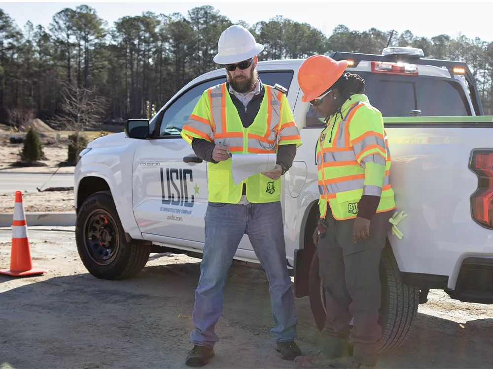 Technicians looking at tasks