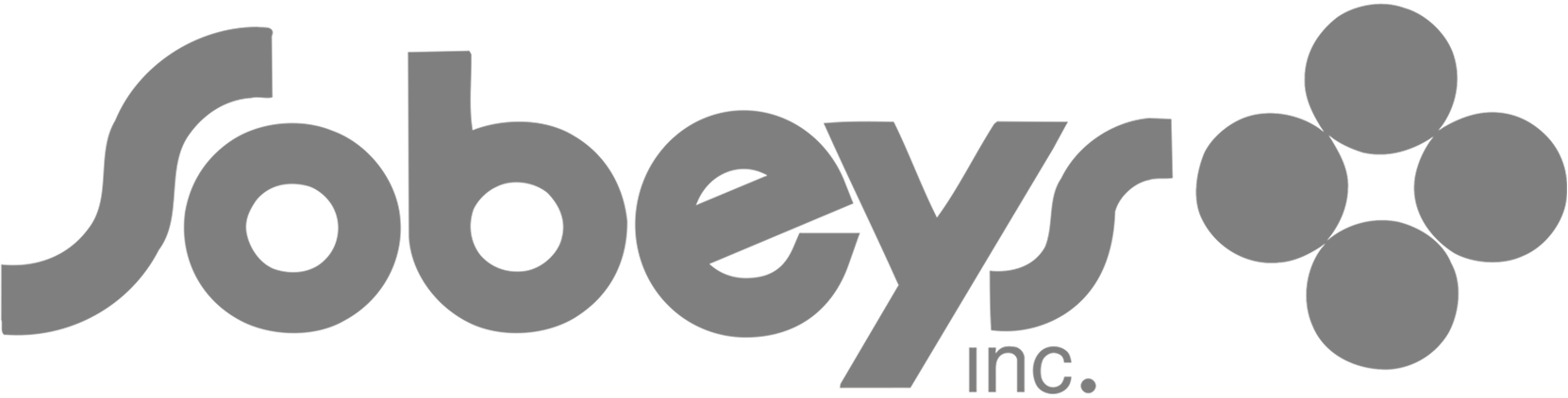 Sobeys Inc. logo in gray, featuring bold rounded text and a four-circle flower emblem on the right.