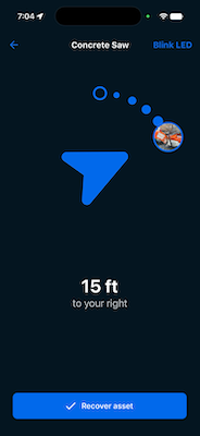 Compass Mode UI image with arrow pointing to asset.