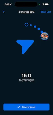 Compass Mode UI image with arrow pointing to asset.