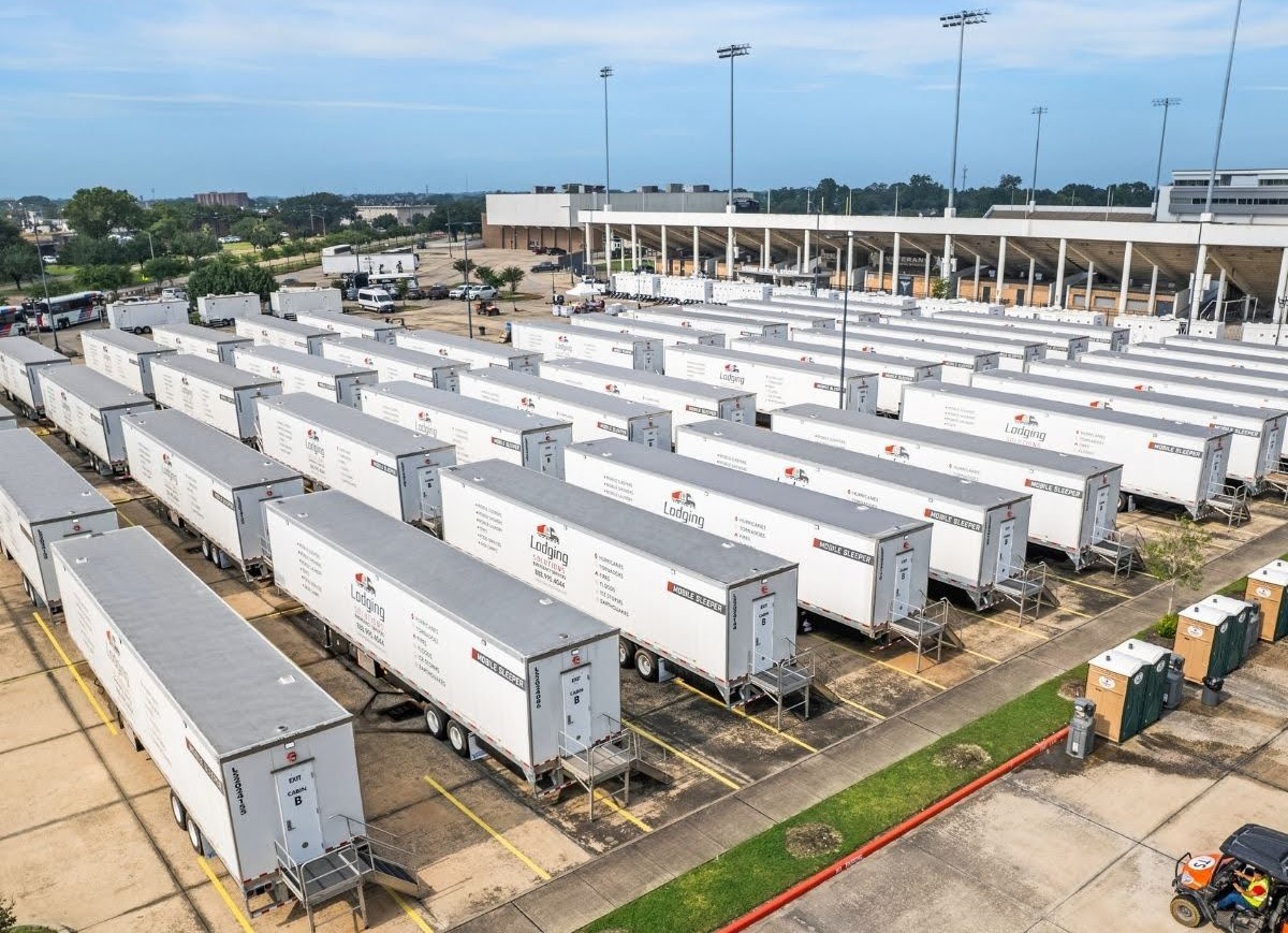 Trailers parked in yard