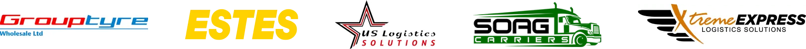 Collage mit Samsara-Kundenlogos von: US Logistics Solutions, Southern AG Carriers, Xtreme Express