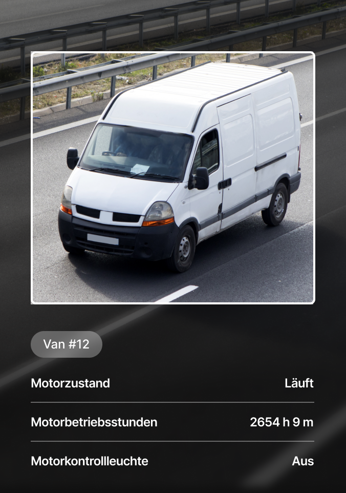 Die Überwachungsdaten des Fahrzeugs zeigen, dass der Motor 2654 Stunden lang läuft, ohne dass Warnleuchten aufleuchten.