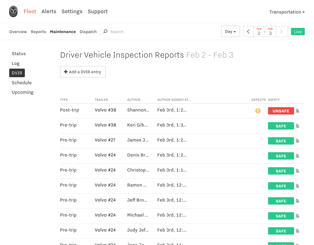 track route progress in real time