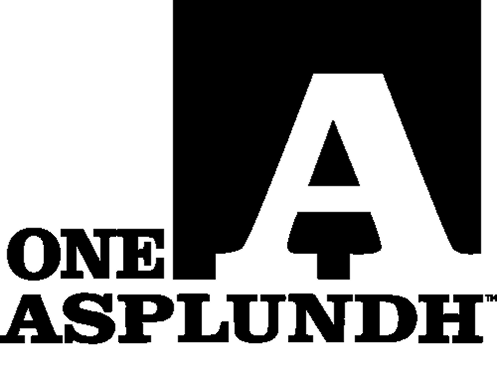 One Asplundh logo in black and white, featuring a bold letter A on a black square above the text One Asplundh.