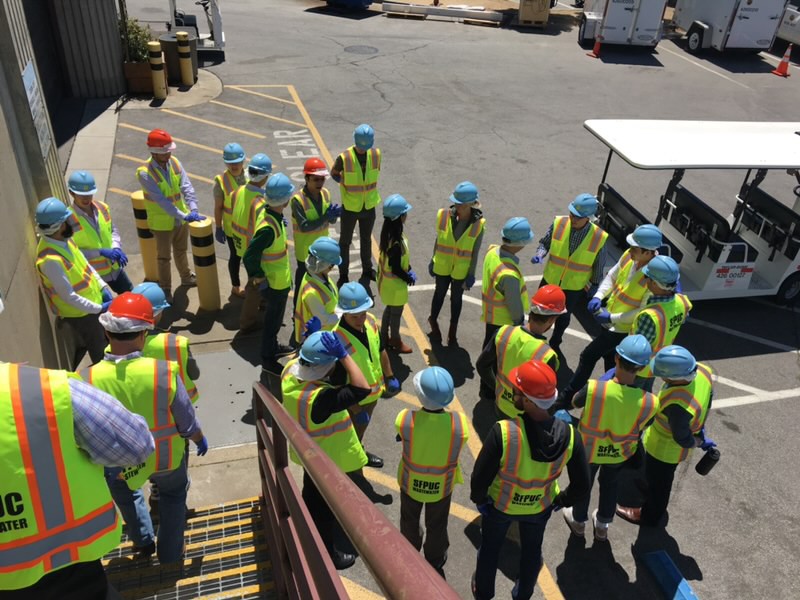 My first day at Samsara in 2016 — the whole company went on an offsite to a sewage processing plant