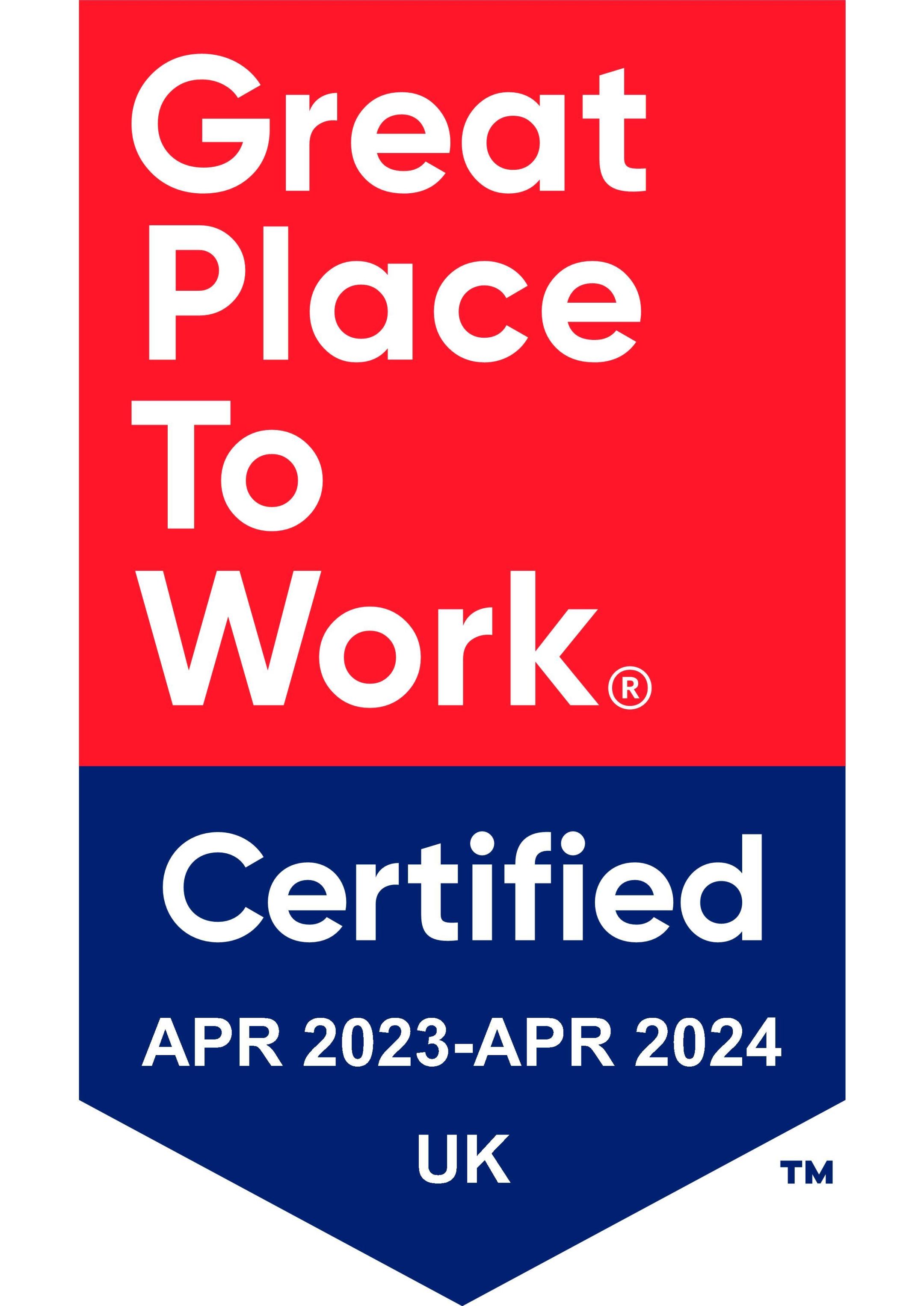 Award Badge: Great Places to Work Certified