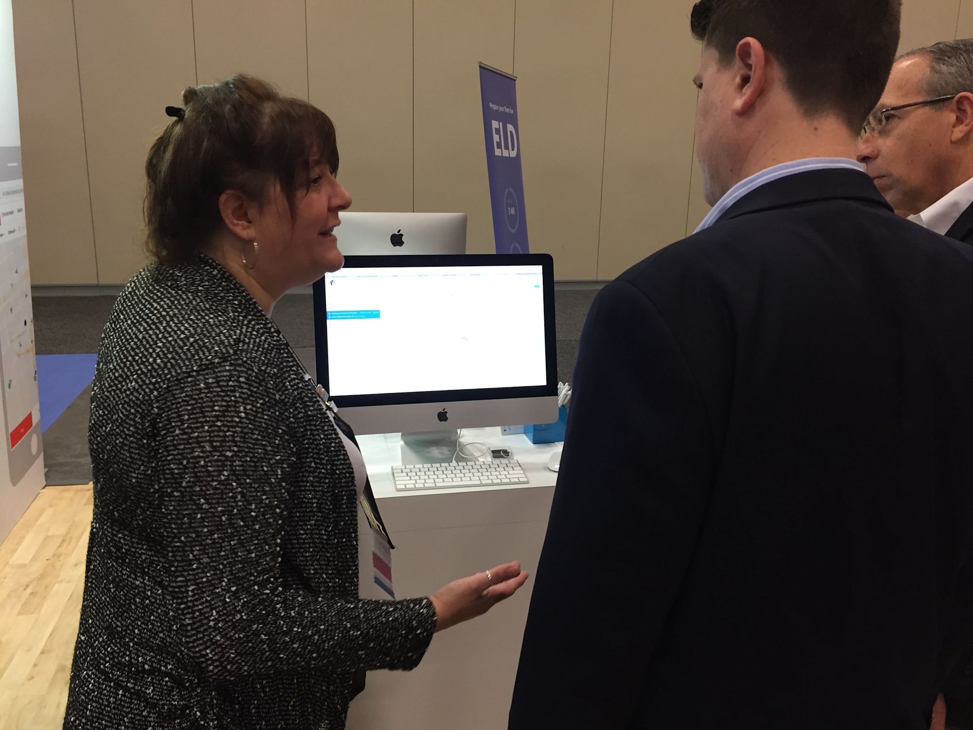 Lisa Krahl sharing her dashboard with her insurance company at UMA