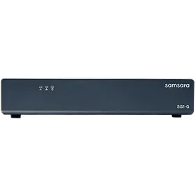 A sleek black Samsara SD-1 device with minimal front panel design featuring small indicator lights.