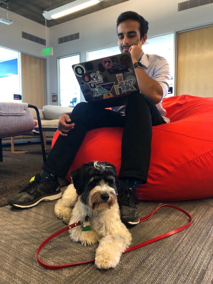 Every now and then, Sujay gets the special honor of dog-sitting Larry.