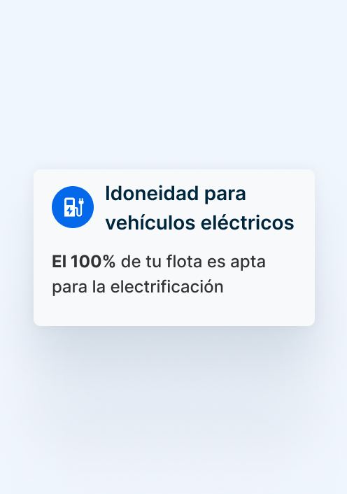 Imagen que promueve la sostenibilidad, destacando que el 100% de la flota está lista para la electrificación