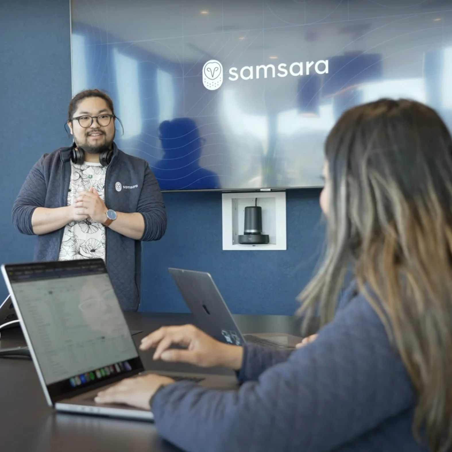 Samsara employees in a meeting room