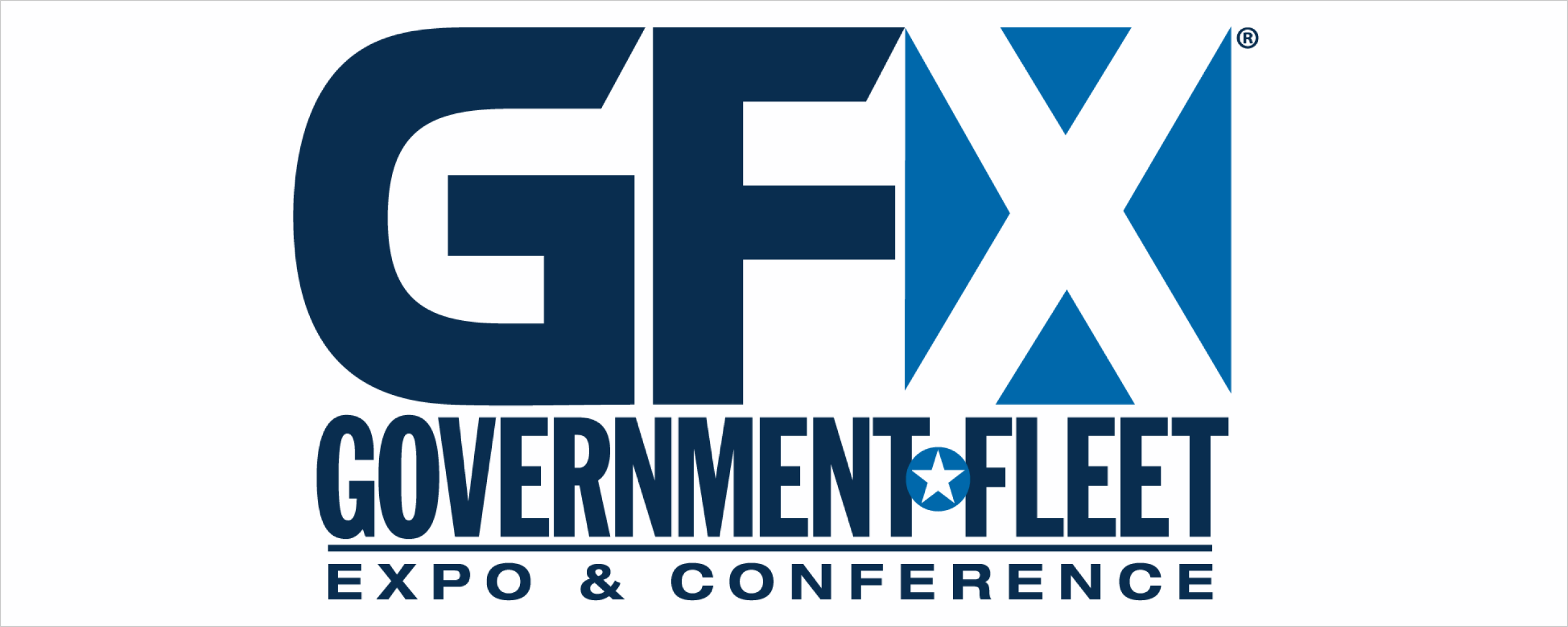 GFX Government Fleet Expo & Conference logo in dark navy and blue on a white background.