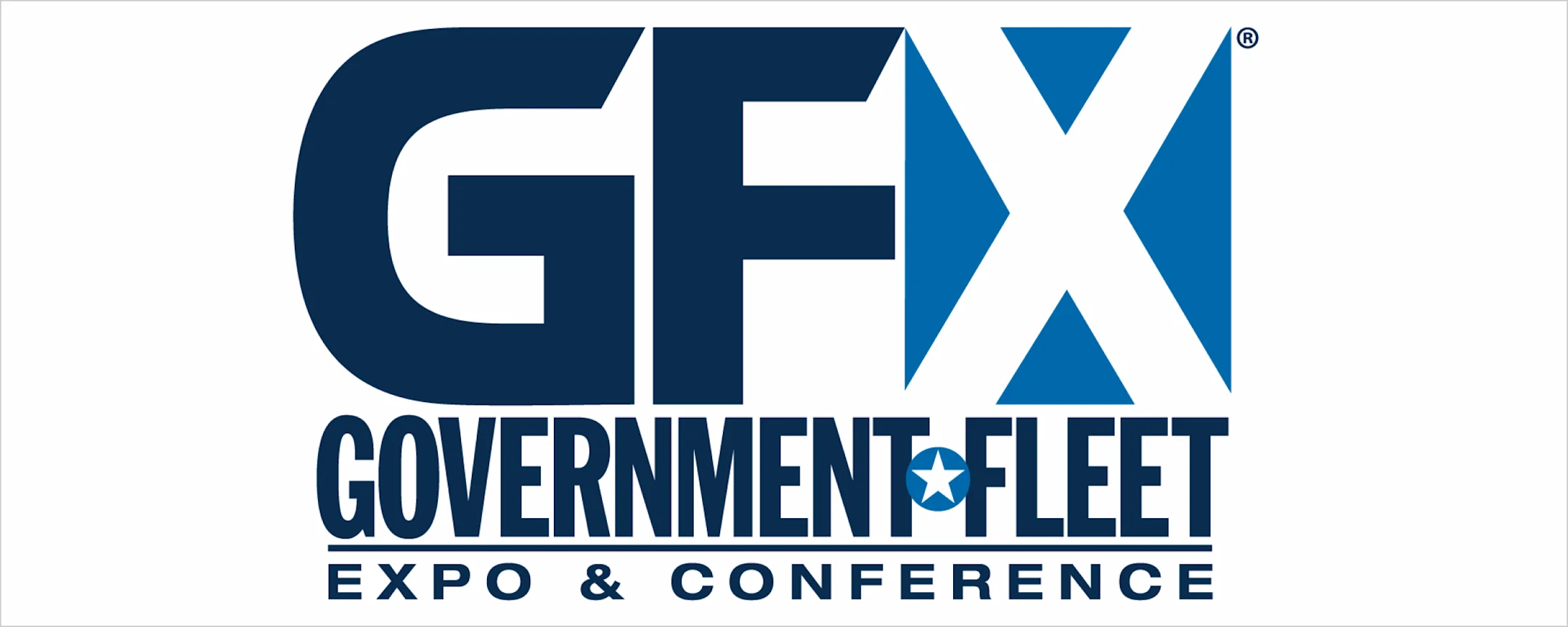 GFX Government Fleet Expo & Conference logo in dark navy and blue on a white background.