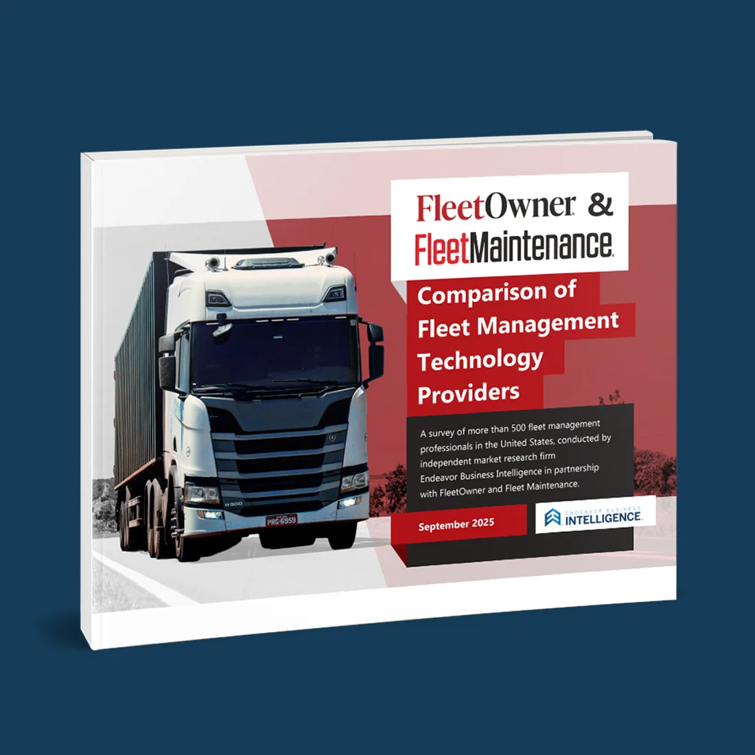 Book cover showing a semi-truck with "Fleet Owner & Fleet Maintenance: Comparison of Fleet Management Technology Providers"