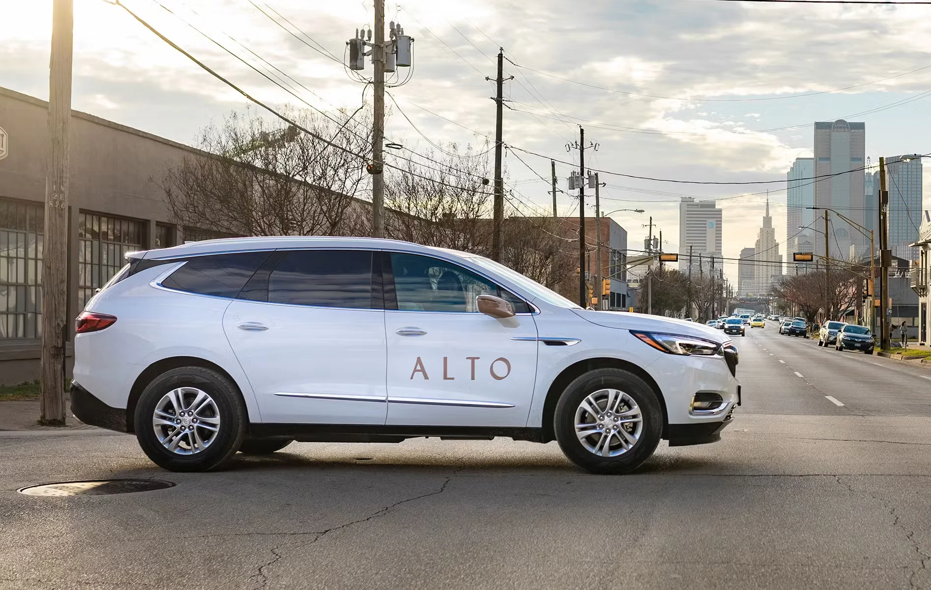 Ride share vehicle on road