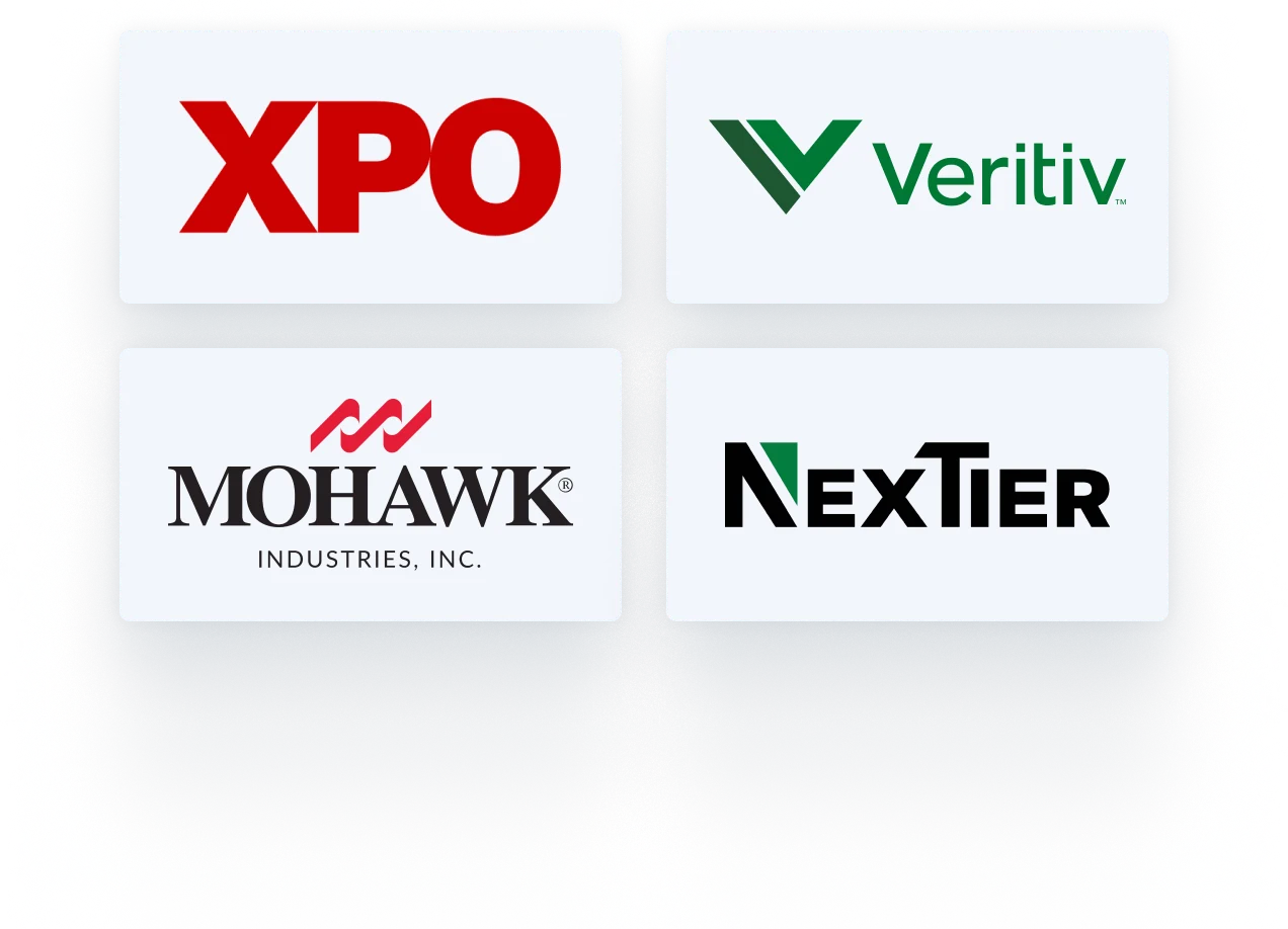 Tarjetas del logotipo de la página de actualización