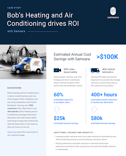 Bob's Heating and Air Conditioning drives ROI - Samsara