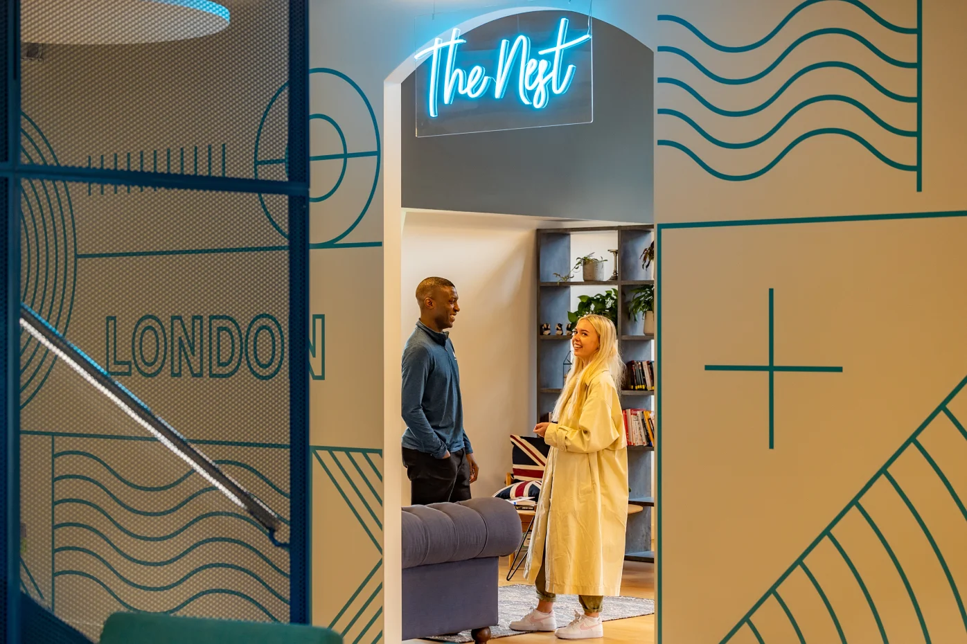 Samsara employees in the nest at the Samsara London Office.