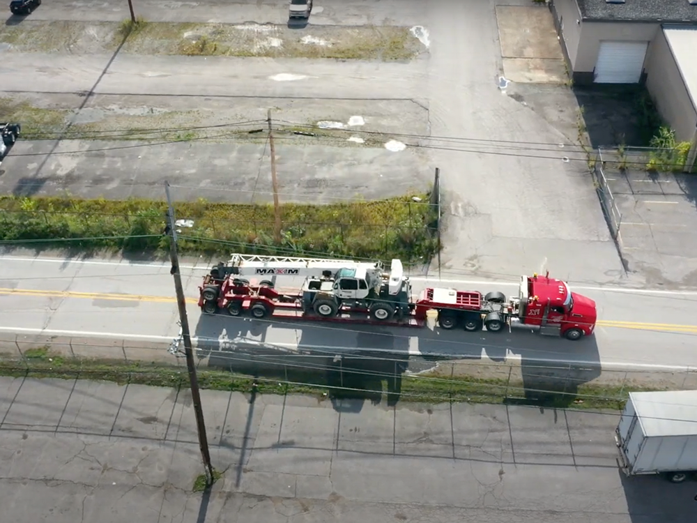 Kran auf der Straße