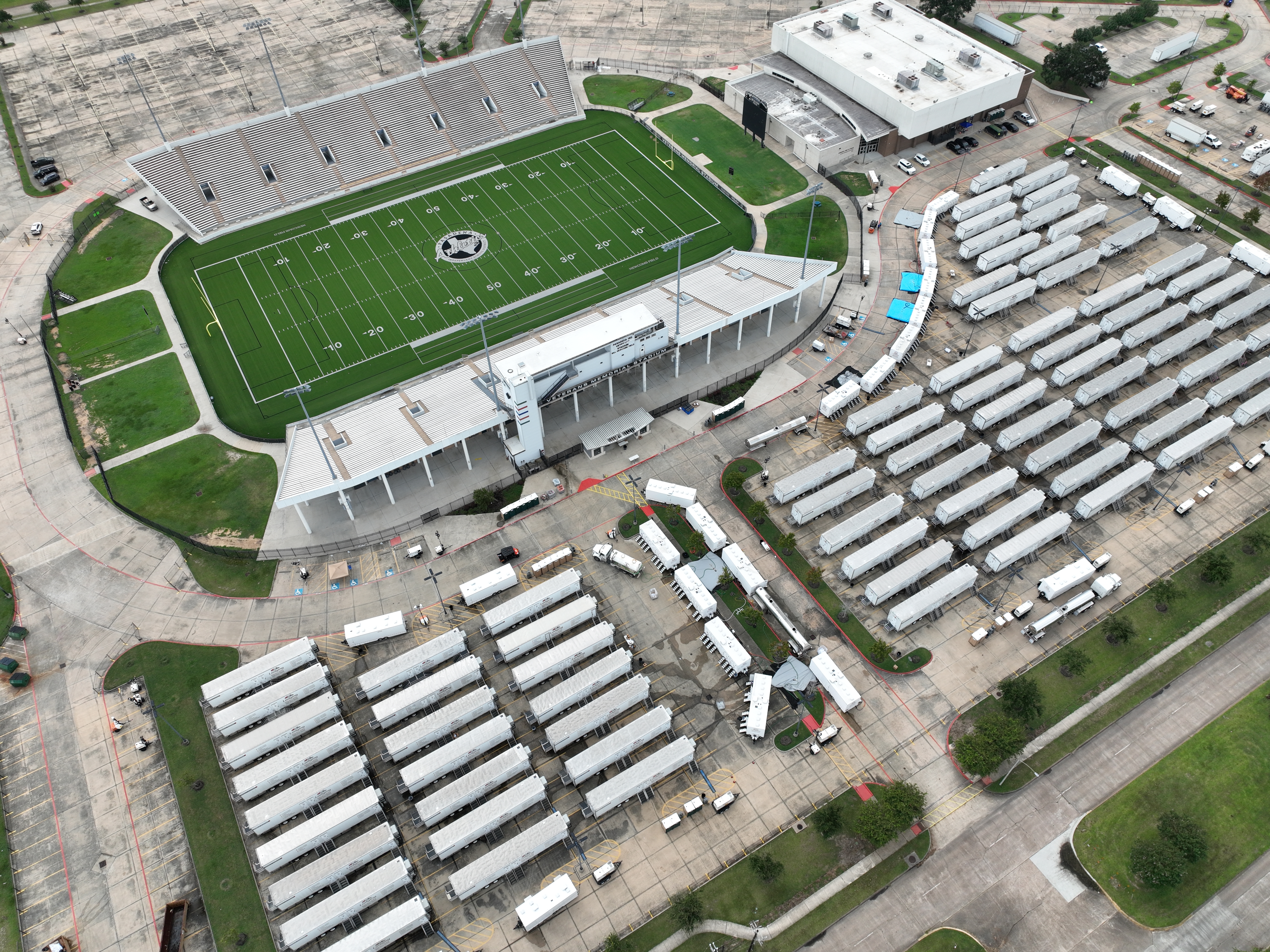 Overhead of parked trailers