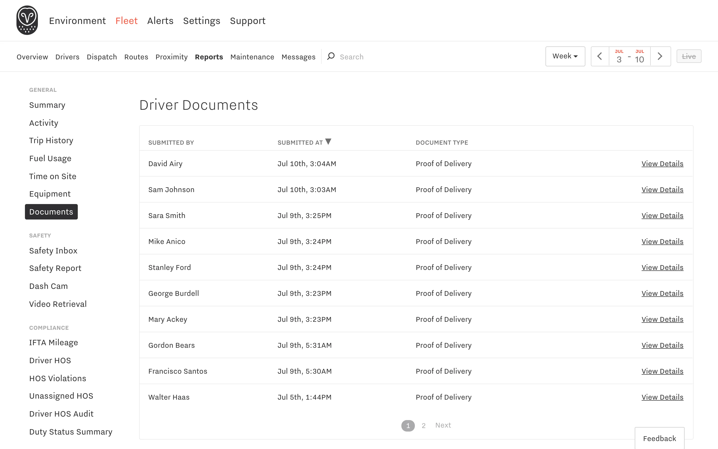 Driver Documents Dashboard