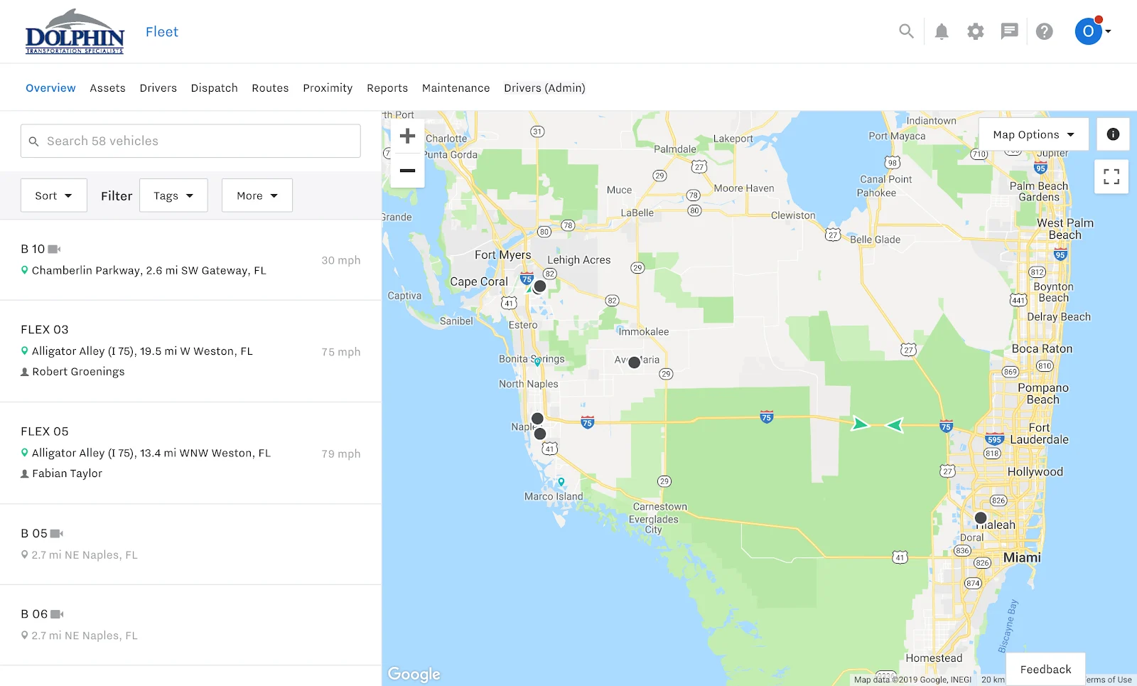 Dolphin Transportation Dashboard