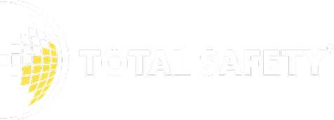 Logo of Total Safety featuring yellow geometric shapes and white text on a light background