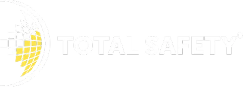 Logo of Total Safety featuring yellow geometric shapes and white text on a light background