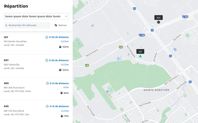 Capture d’écran de l’expédition en temps réel pour les nouvelles entreprises par Samsara