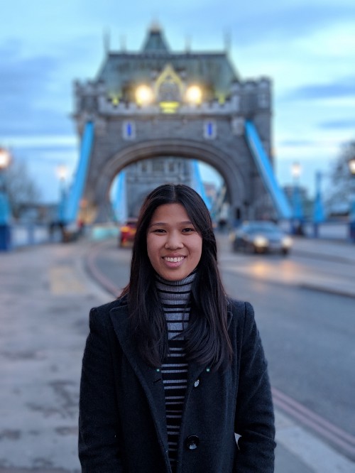 Kelsey Lam at Tower bridge