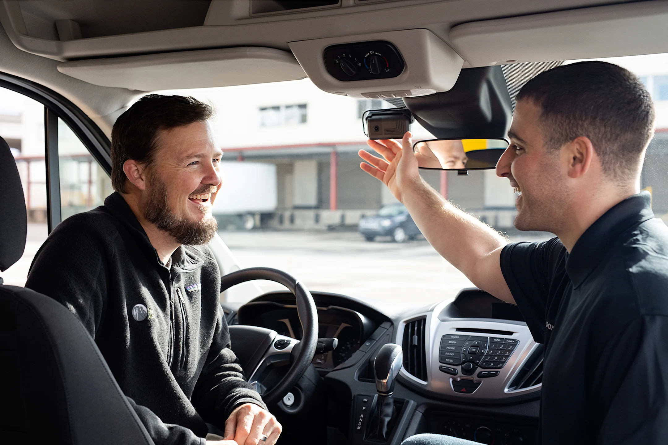 Samsara outdoor waterproof sensor on vehicle
